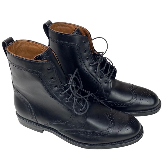 Allen Edmonds DALTON Black Leather Wingtip Dress Boots Brogue Size 10D USA 10 D - Picture 13 of 13